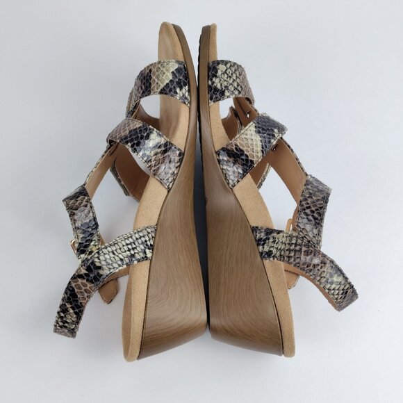 Vionic Womens 8 Glenda Strappy Wedge Sandals In Snakeskin Print - Picture 5 of 8